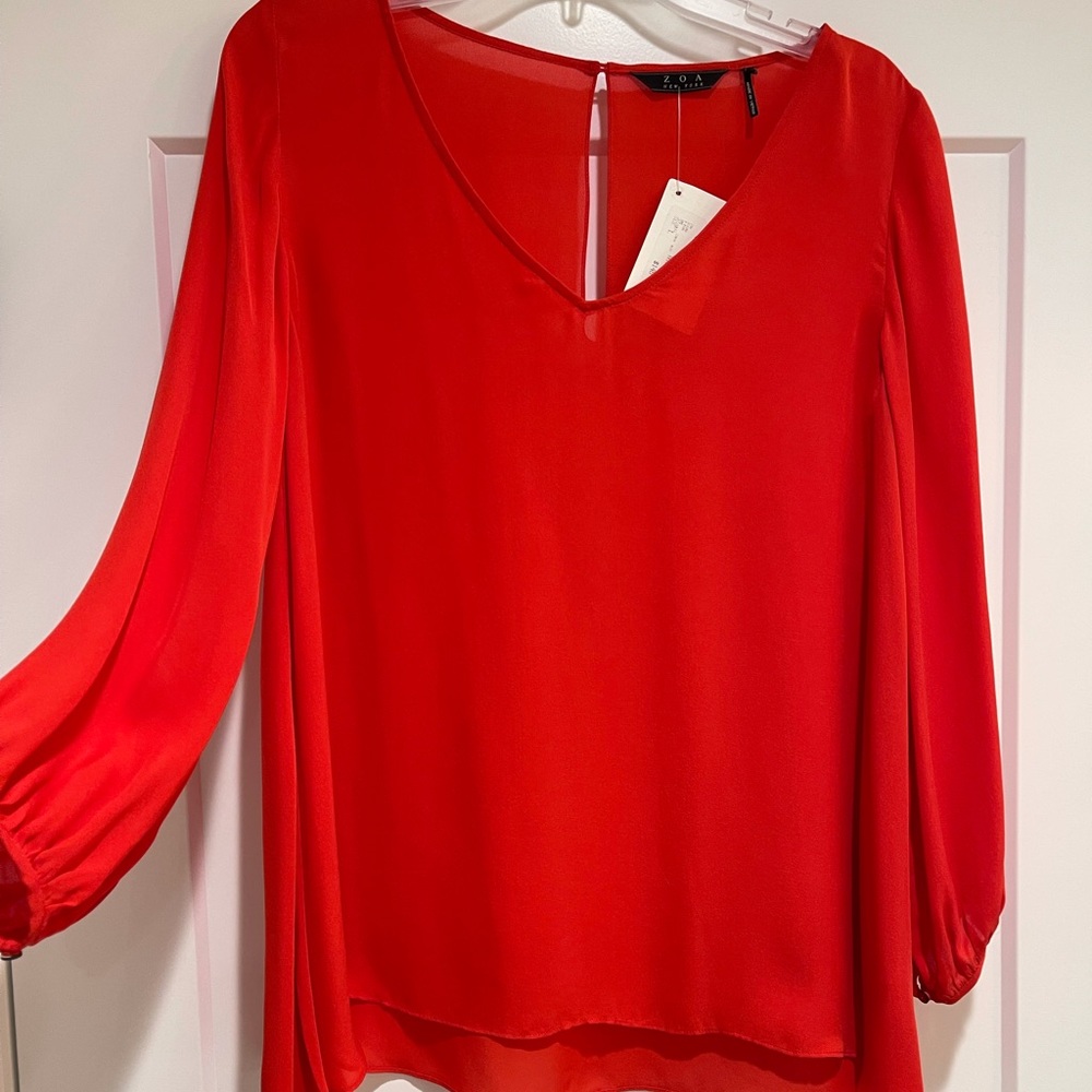 Woman’s blouse - Zoa New York - Dark Coral - Large
